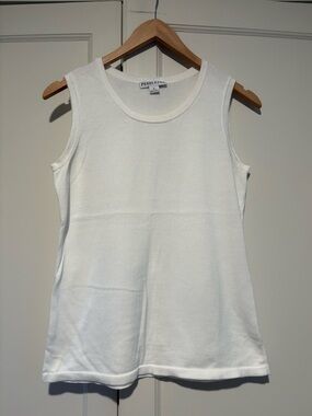 Pendleton White Cotton Sleeveless Sweater